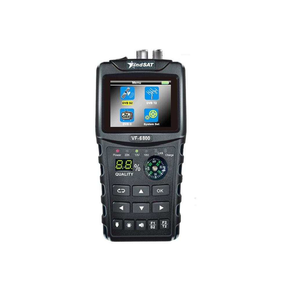 Vf-6800 / Vf-6800P Satellite Finder Meter Support Dvb-T2/Dvb S2/Dvb C Combo Sat Finder Meter For Satellite Tv Receiver Dvd T2 Tuner 726303308895