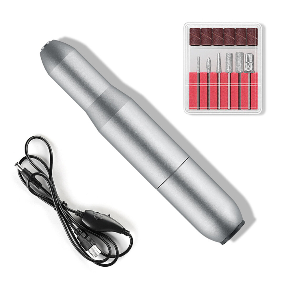 Gold/Silver Usb Dc5v 15000Rpm Mini Portable Electric Nail Polisher Pen Drill Polishing Machine