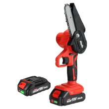 Mensela CS-L1+ 18V 4 Inch Mini Cordless Electric Saw LED One Hand Chain Saws Woodworking Wood Cutter Power Tools W/ 2pcs Battery For MakitaBattery