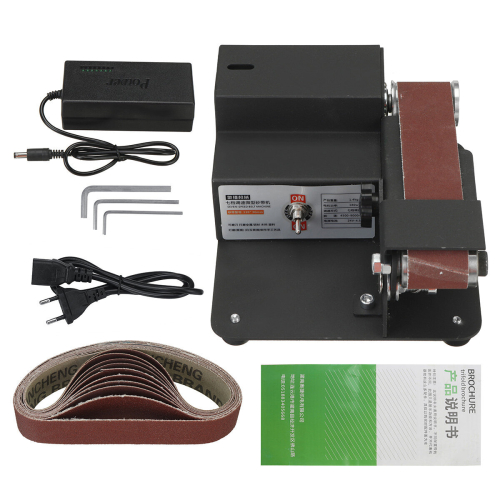 7 Speed Mini Electric Belt Sander Multi-function Mini Belt Machine Grinding Wheel Household Mini Fixed Angle Grinding Machine 1