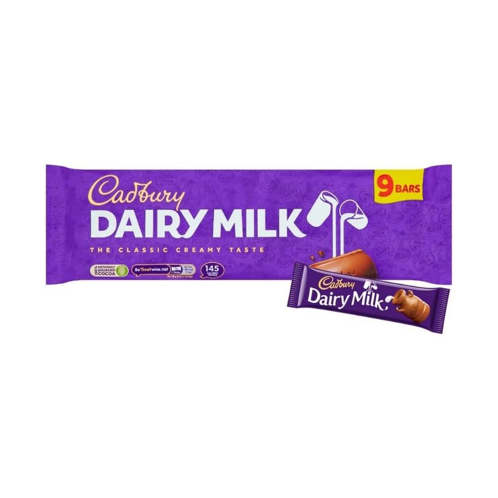 2 x Cadbury Dairy Milk Bars, 27.2g (Pack of 9)