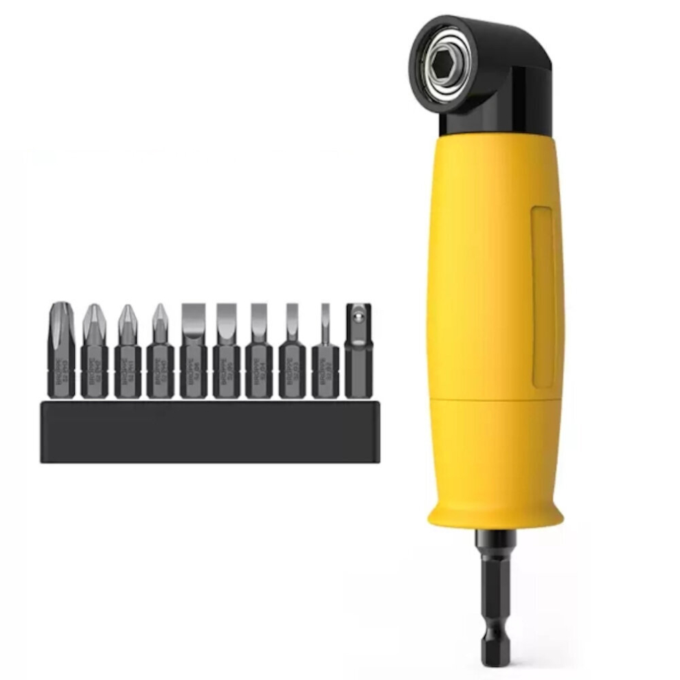 Broppe 1/4Inch 6.35Mm Interface 90 Degree Electric Corner Screwdriver Bit With 10Pcs/32Pcs 25Mm Bits 6900082397989