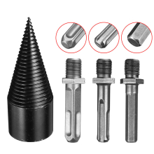 1Pc 42mm HSS Round/Square/Hexagonal Shank Firewood Drill Bit Splitter Wood Split Cone Drill Bit For Tree Cutting