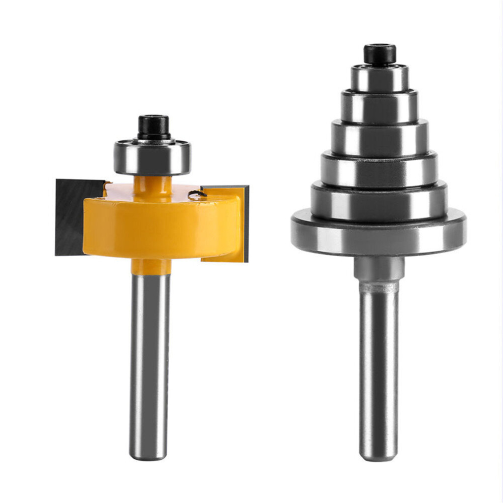 Drillpro 1/8 1/4 5/16 3/8 7/16 1/2 Inch Depth Rabbeting Bit With Interchangeable Bearing Router Bit 6901250092866