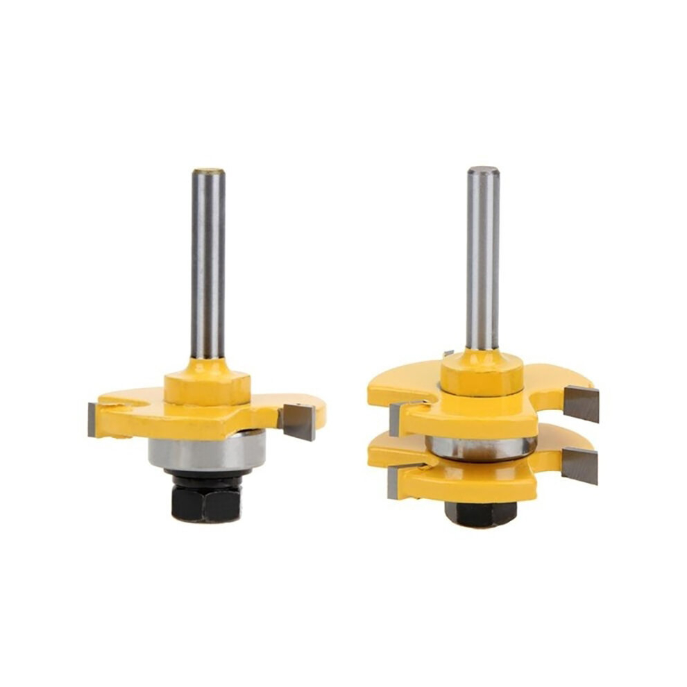 2Pcs Tongue Router Bit Groove Router Bit Woodworking Cutter Tool 8692916650138