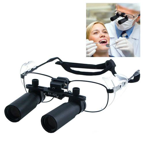 6.0x Magnifier Dental Loupes 45mm Field of View Flip-Up Flexible ...