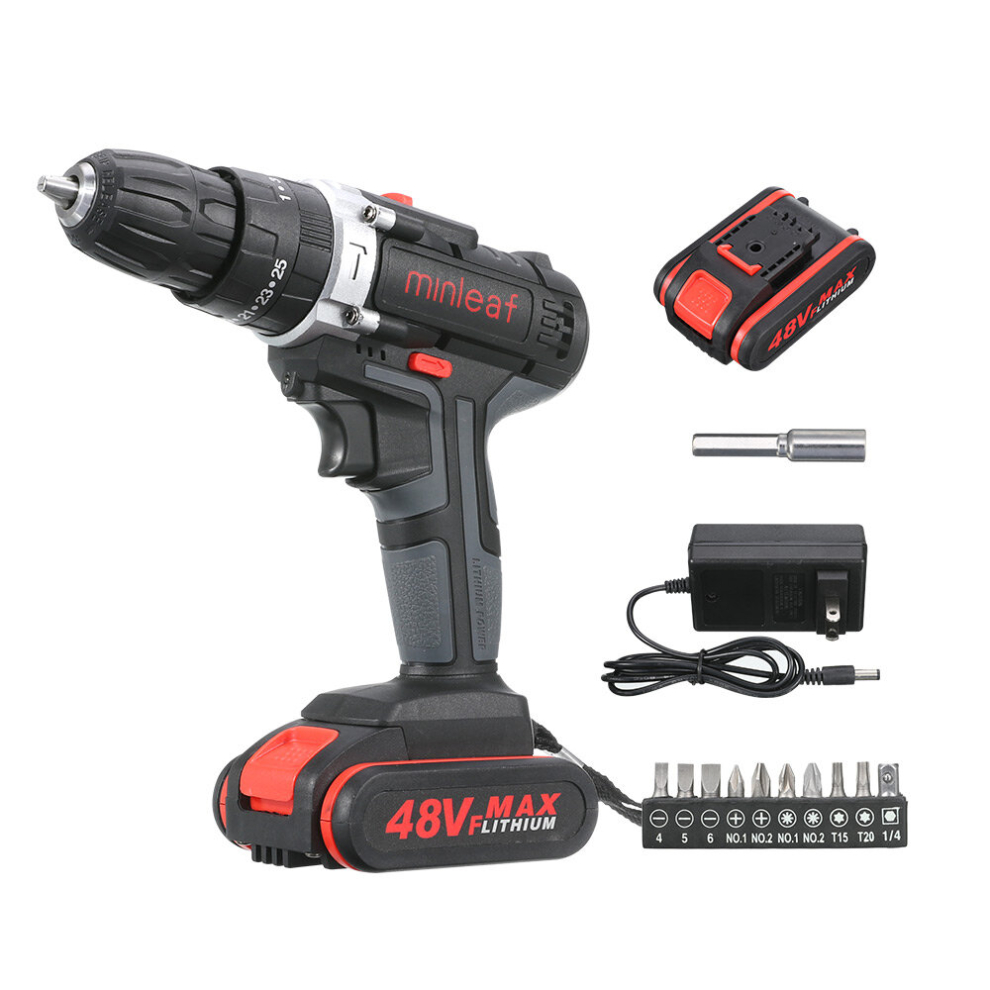 Topshak Ts-Ed1 Cordless Electric Impact Drill Rechargeable Drill Screwdriver W/ 1 Or 2 Li-Ion Battery 6900048347263