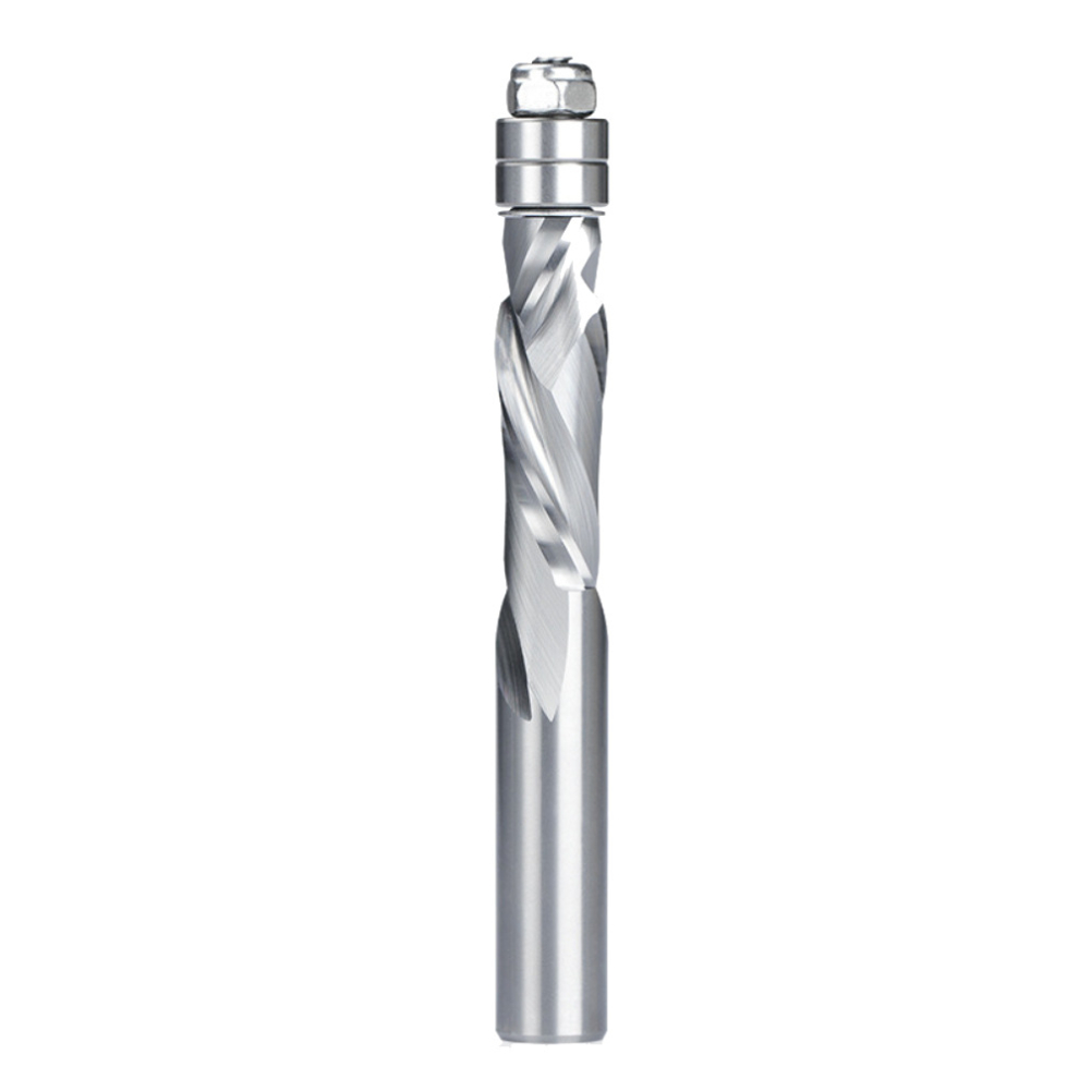 6.35/12.7Mm Shank Double Guide Bearings Spiral Router Bits Carbide Trimming End Mill For Cnc Woodworking Cutting Tool 6900908938402