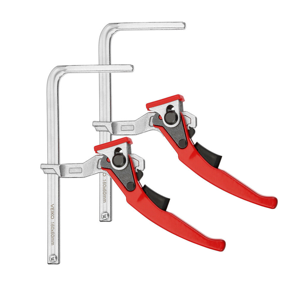Veiko 2Pcs Alloy Steel Upgrade Quick Ratchet Track Saw Guide Rail Clamp Mft Clamp For Mft Table And Guide Rail System Woodworking Clamp 9311224043195