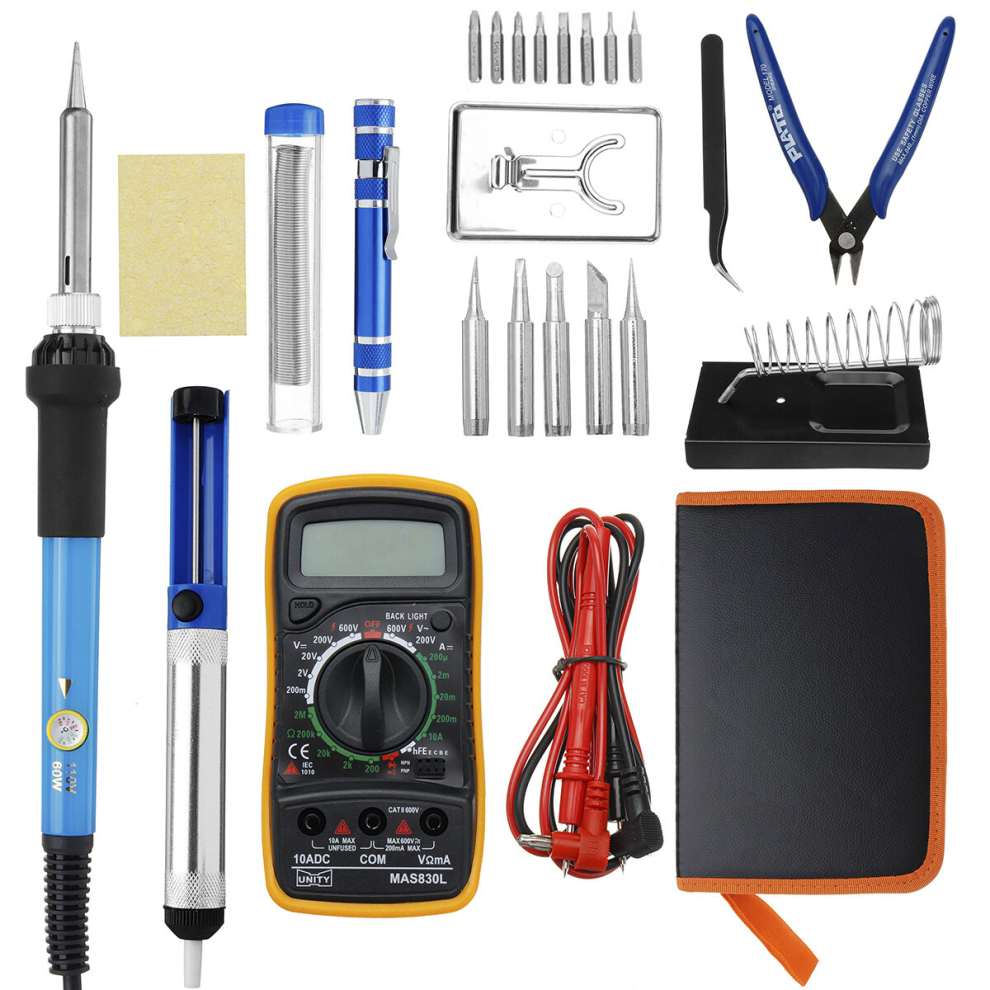 25 In 1 60W Electric Solder Iron Welding Tool Kits Adjustable Temperature Multimeter 787840904049
