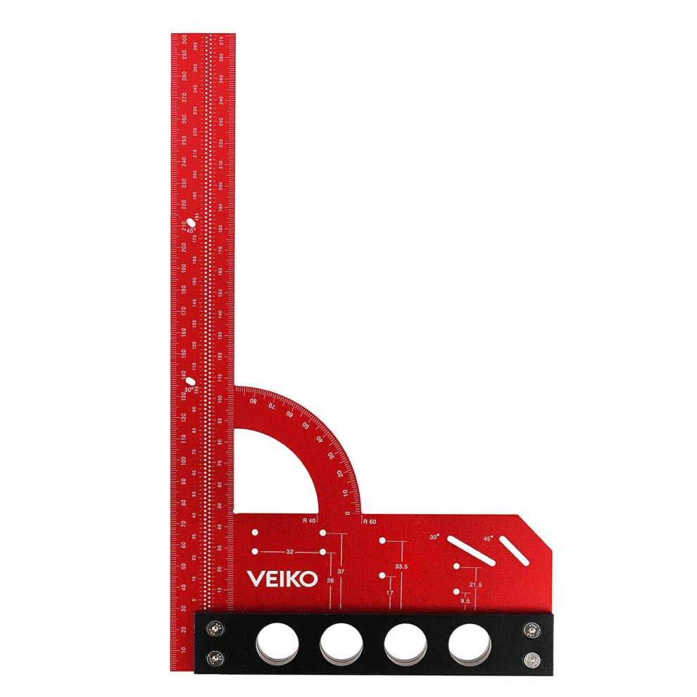 Veiko 300Mm Universal Angle Ruler Multifunctional Try Square Precision Woodworking Scriber Marking Ruler For Measuring Guide Cutting 6902903803914