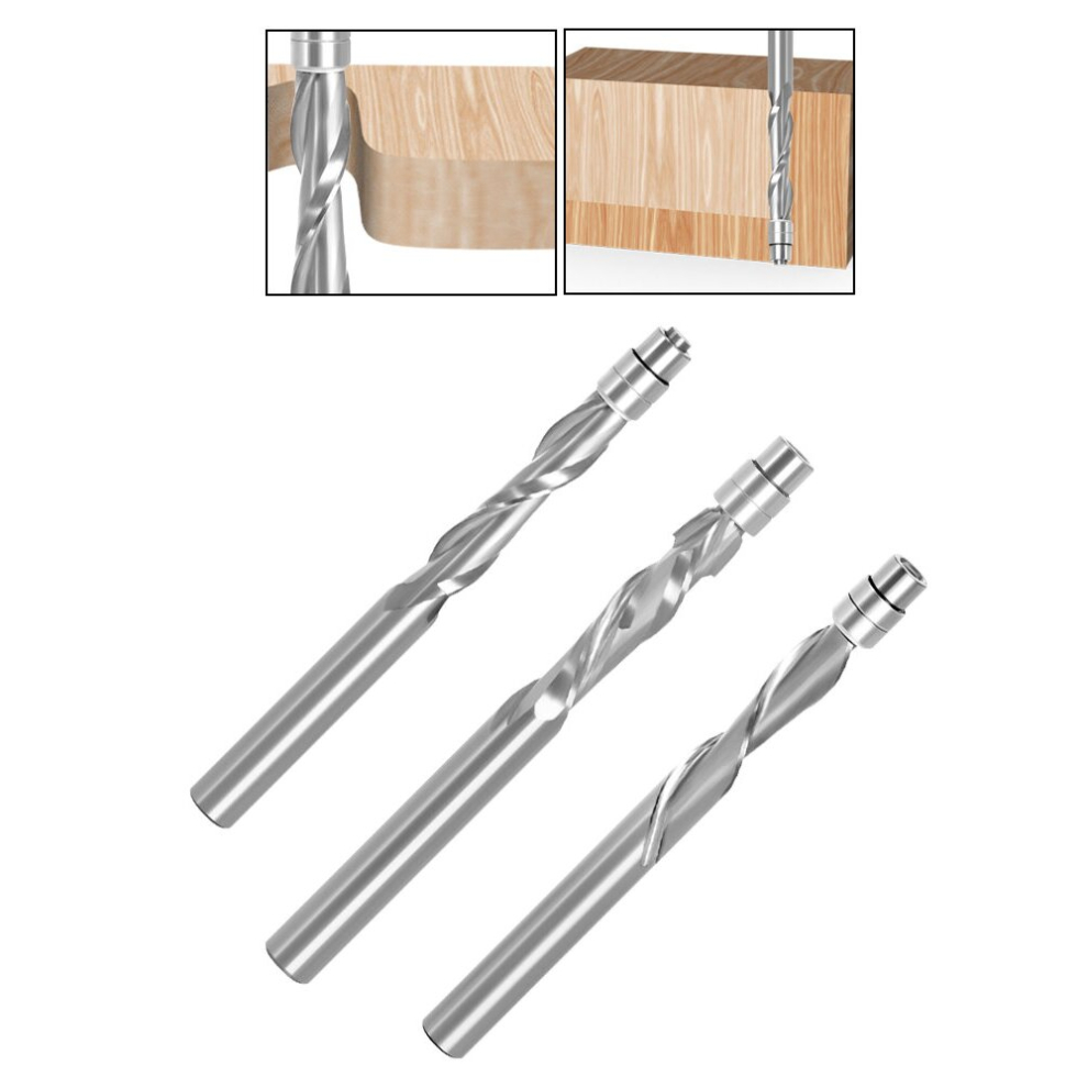 Lavie 1 Pc 6.35Mm Shank Solid Carbide Bearing Guided Two Flute Flush Trim Router Bits Woodworking Milling Cutters End Mill 6900998491603