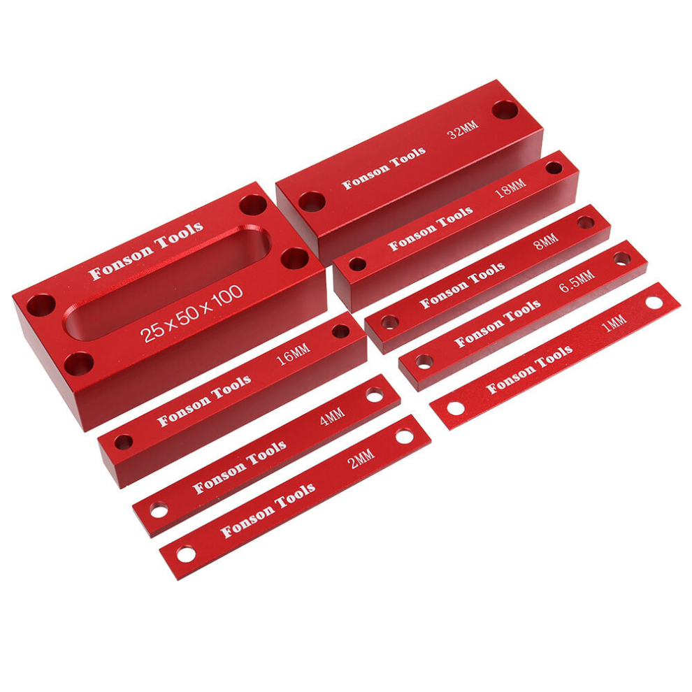 Fonson 9Pcs Metric Inch Woodworking Setup Blocks Height Gauge Precision Aluminum Alloy Setup Bars For Router And Table Saw Accessories 6900966963408