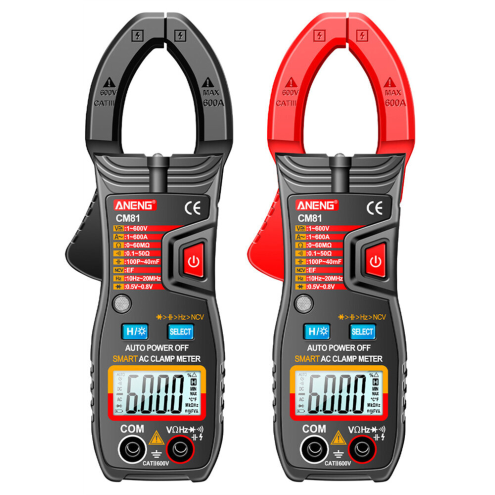 Aneng Cm81 6000 Counts Auto Range Ncv Digital Clamp Meter Dc/Ac Voltage Current Resistance Frequency Capacitance Tester 6900958851607
