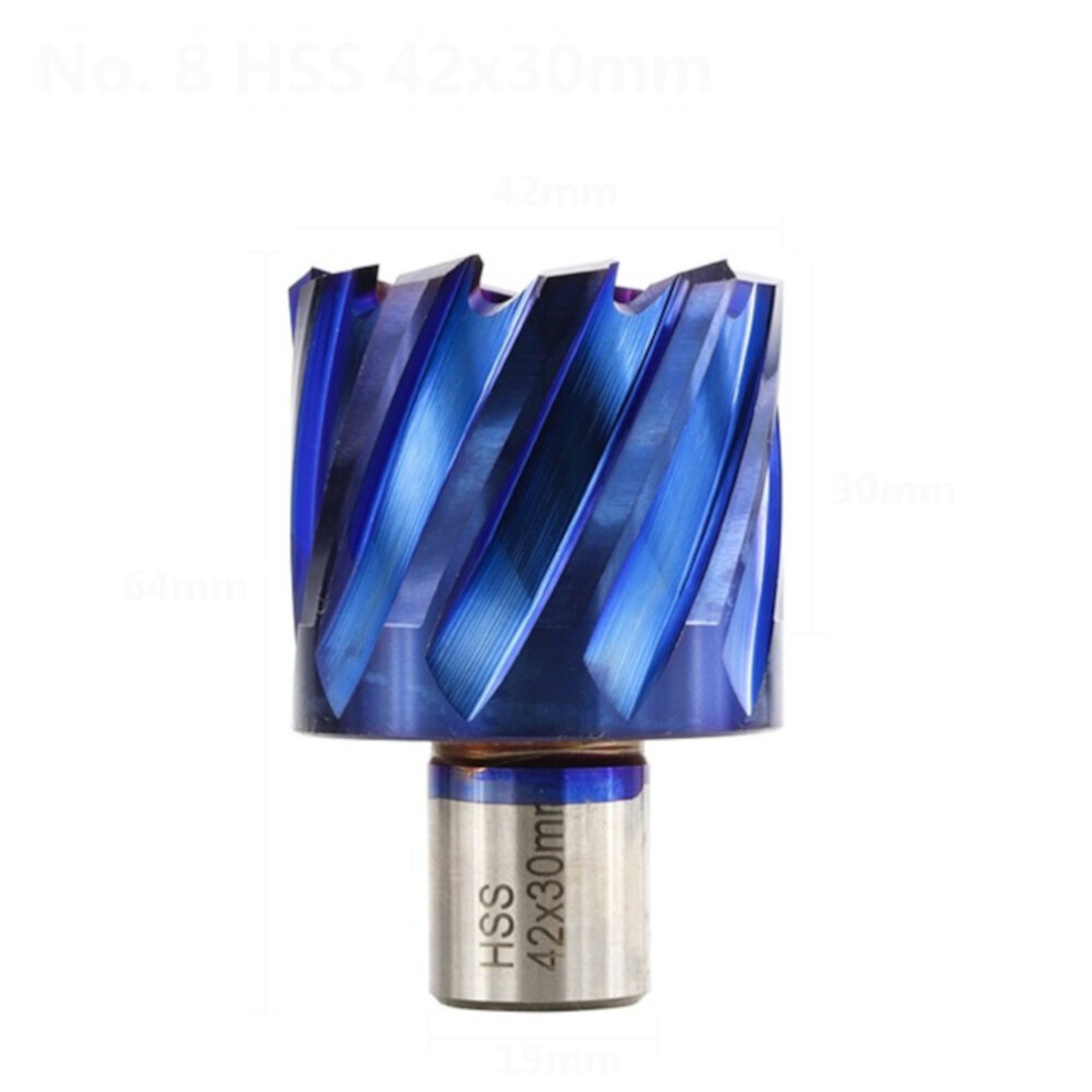 Drillpro 12-42Mm Cutting Diameter Hss Hole Opener Core Drill Weldon Shank Nano Blue Coated Annular Cutter Hollow Drill Bit Metal Drilling Bit 6900073011429