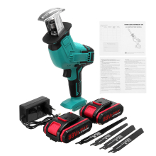 Rechargeable Cordless Reciprocating Saw Handheld Woodorking Wood Cutter W/ None/1/2 Battery & 4PCS Saw Blades Electric Saw Kit Fit Worx Battery