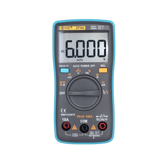 ZT102 Ture RMS Digital Multimeter AC/DC Voltage Current Temperature Ohm Frequency Diode Resistance Capacitance Tester 1