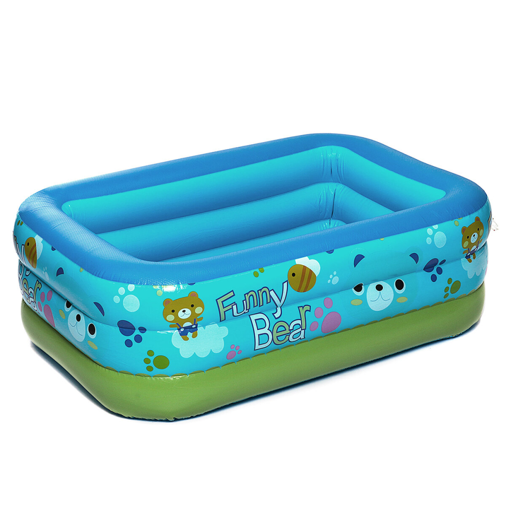 150X105x55cm Baby Bath Swim Tubs Newborn Thickening Children Cartoon Portable Safety Inflatable Swimming Pool Blue