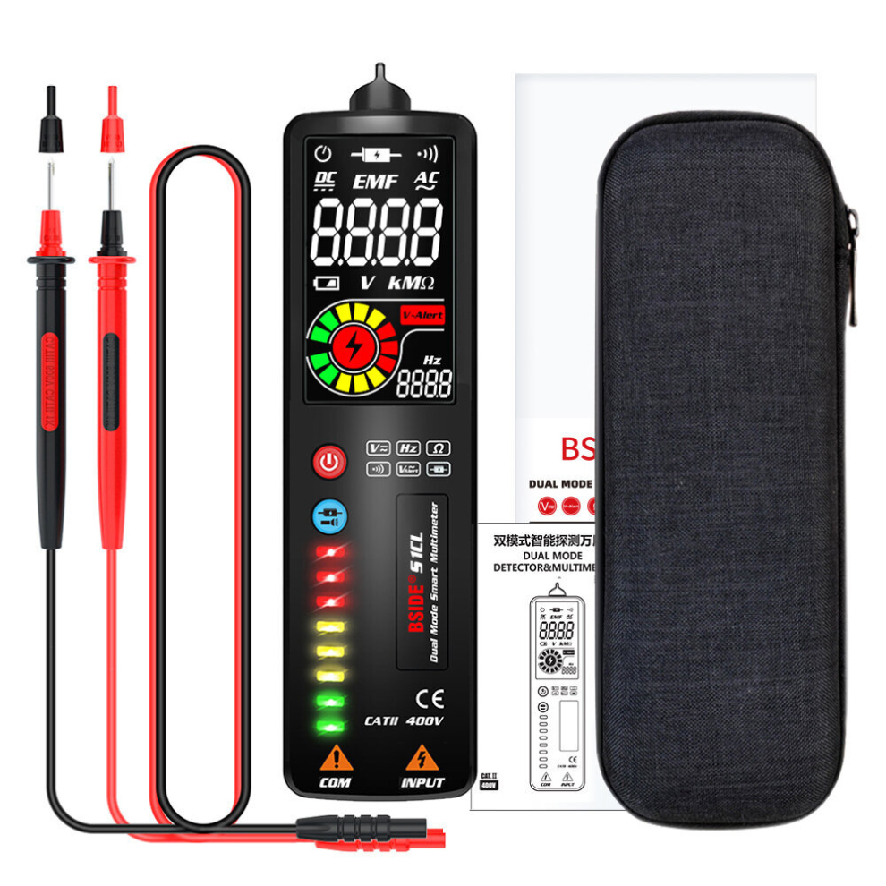 Bside 2.4'' Lcd Voltage Detector Non-Contact Circuit Volt Tester Pen Voltmeter Ncv Socket Live Wire Check Hz Ohm Continuity 615581523161