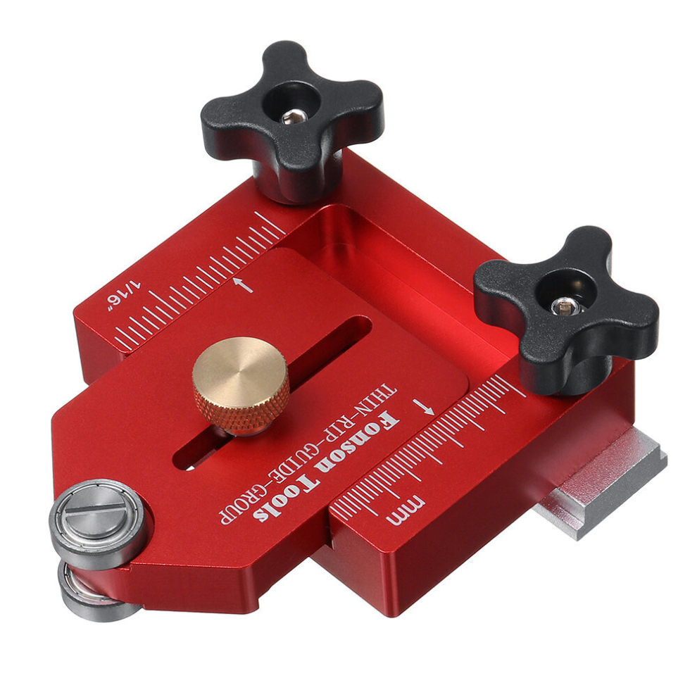 Fonson Woodworking Thin Rip Guide Table Saw Fast Cutting Limit Fence Sliding Roller Workbench T Track Adjustable Positioning Fixing Tool 6905405062131