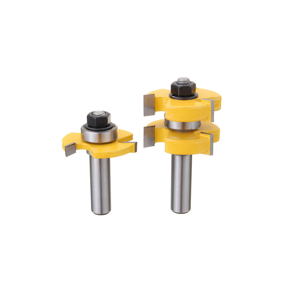 2Pcs 1/2 Inch Shank Tongue And Groove Router Bit Set Woodworking Cutter Tenon Cutter 602701919188