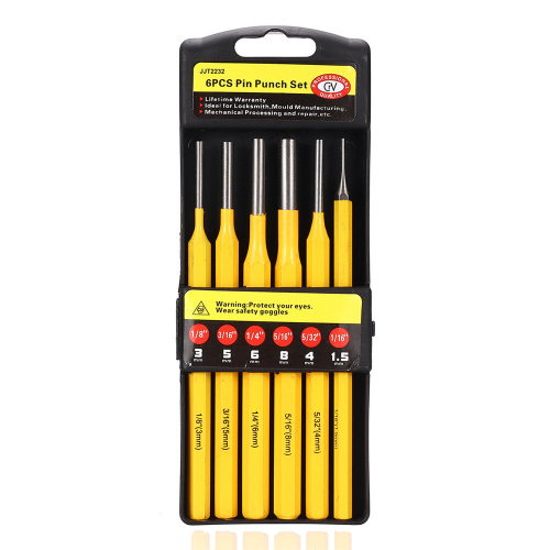 6pcs 150mm Pin Punch Kit Set Solid Hole Punch Chisel Machining Maintenance Wooden Woodworking Tool 1