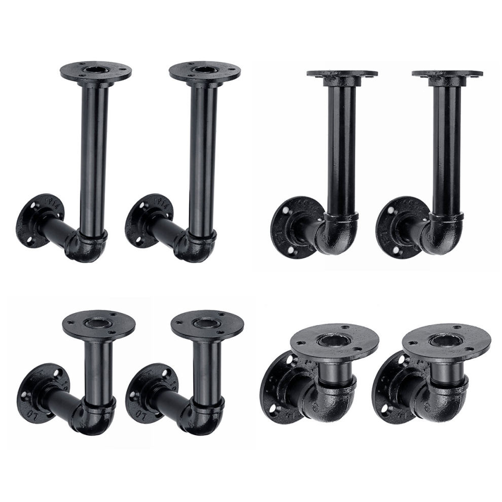1 Pair Of Dn20 80/130/170/210Mm Steel Pipe Shelf Bracket Holder Diy Pipe Shelf Brackets 6900045442190