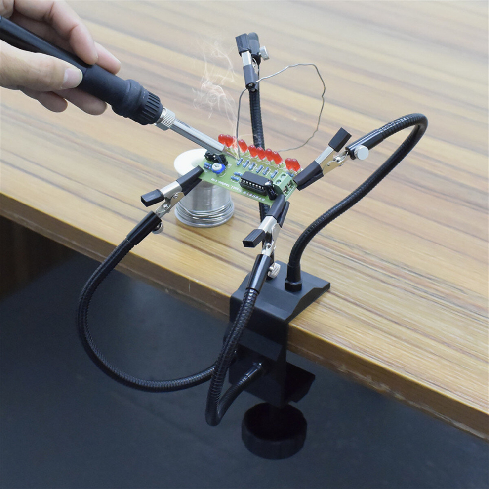 Desk Clamp Helping Hands Soldering Third Hand Tool With Aluminum Base Pcb Holder 753244113455