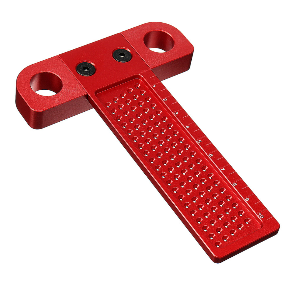 Aluminium Alloy T-100 Hole Positioning Metric Measuring Ruler 100Mm Woodworking T-Squares Marking Ruler For Carpenter 3480563972124