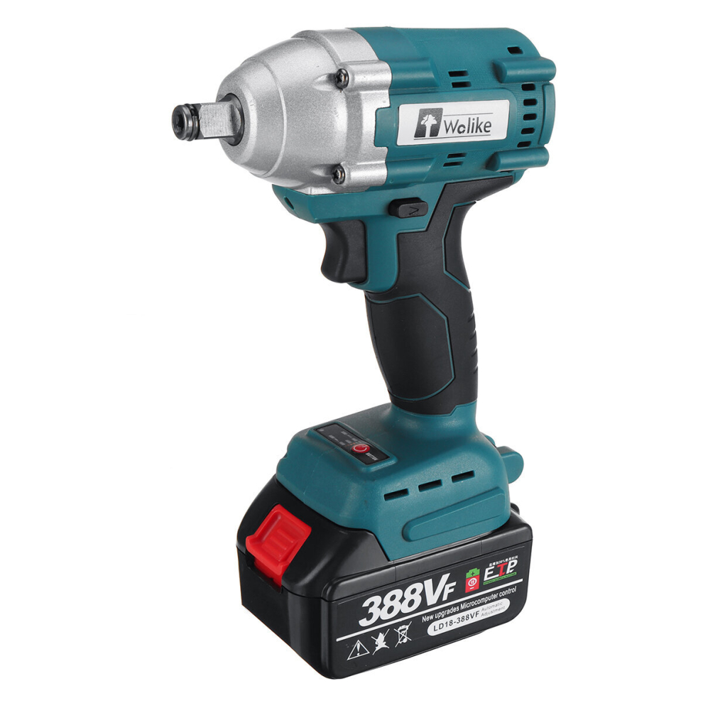 Wolike 388Vf Electric Brushless Impact Wrench Led Working Light Rechargeable Woodworking Maintenance Tool W/ 1Pc/2Pcs Battery For Makit 6908911989329