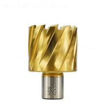 Drillpro HSS Hollow Drill Bit 12-42mm Cutting Diameter Titanium Coated Core Drill Bit For Metal Cutting Weldon Shank Magnetic Drill Bit Annular Cutter