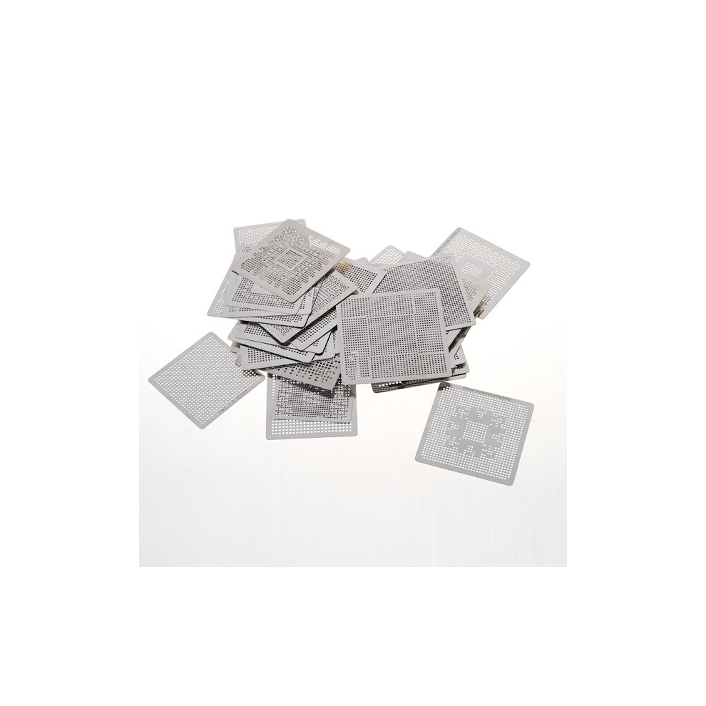 33Pcs Directly Heat Rework Bga Reballing Stencil Template Set Soldering Tools 601235586484