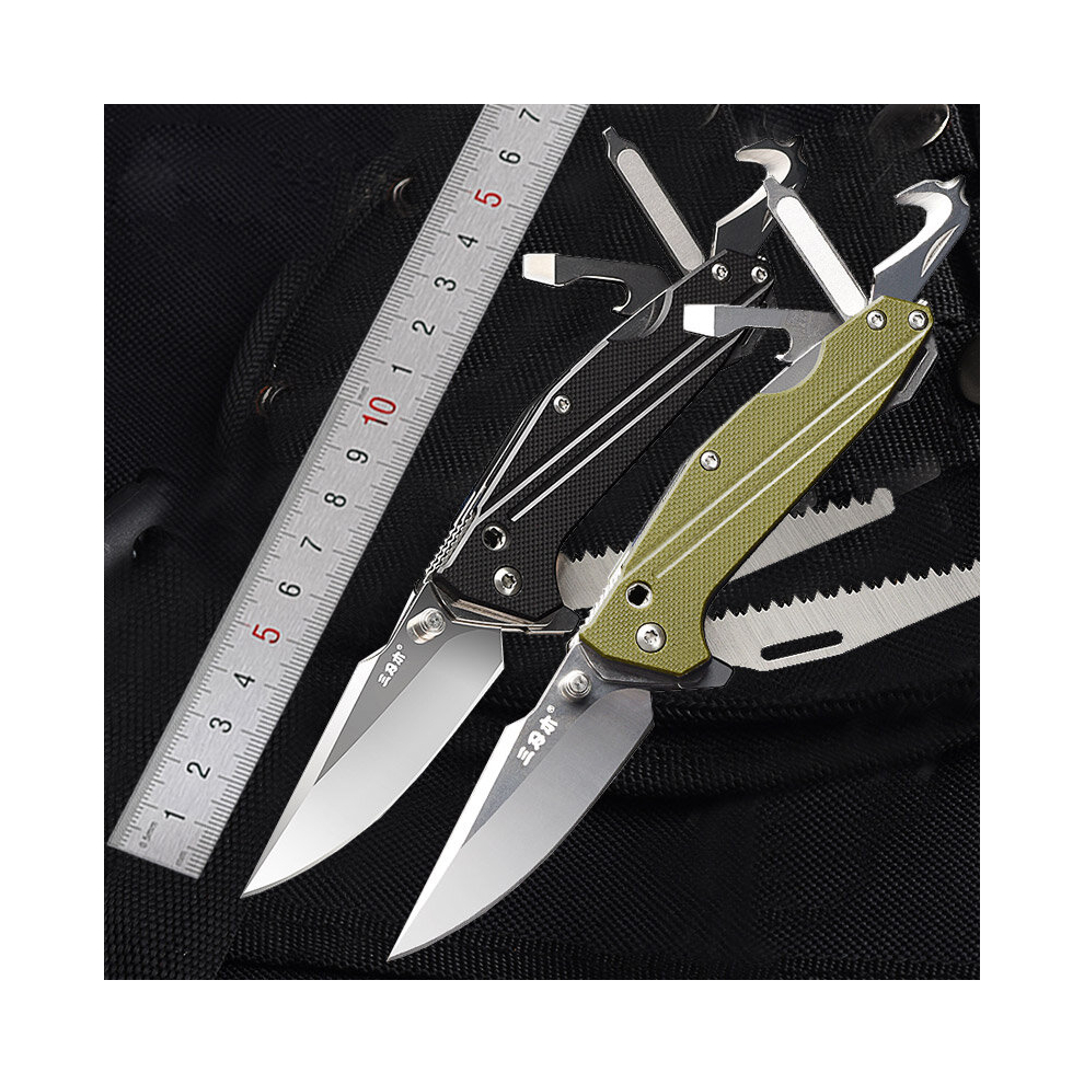Sanrenmu 7116 Multifunctional Folding Tools Camping Survival Hunting Edc Tools Screwdriver Bottle Opener Rope Cutter 3345536089752