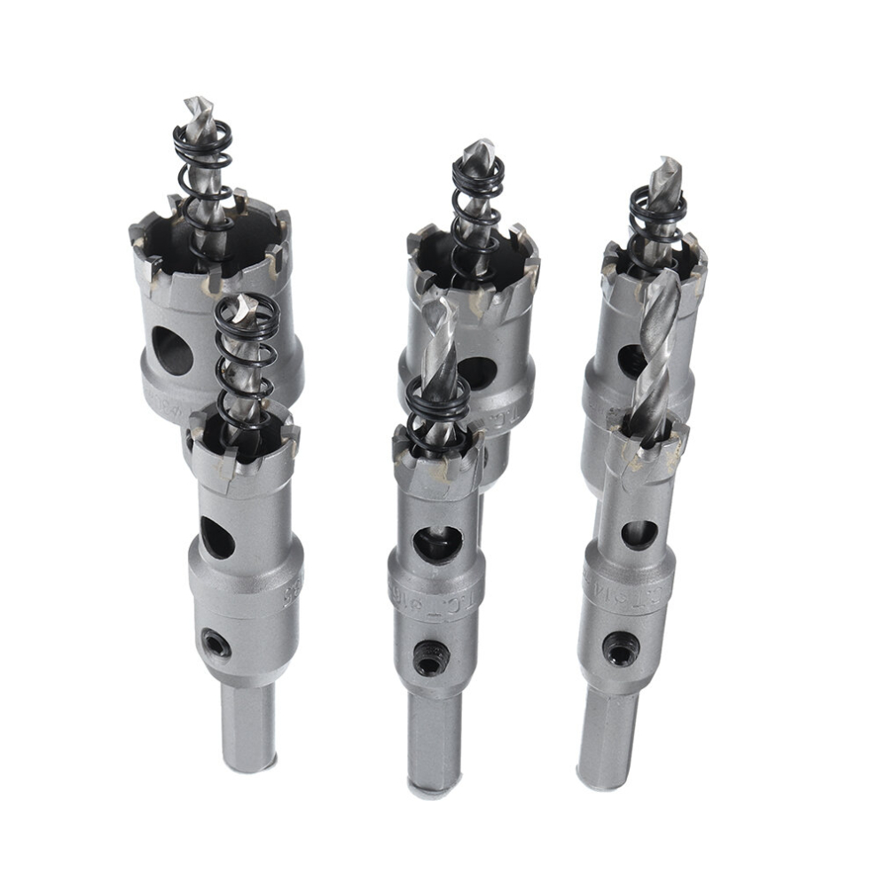 Drillpro 6Pcs Tct Carbide Hole Saw Cutter Drill Bit Set For Stainless Steel Metal 653165971977