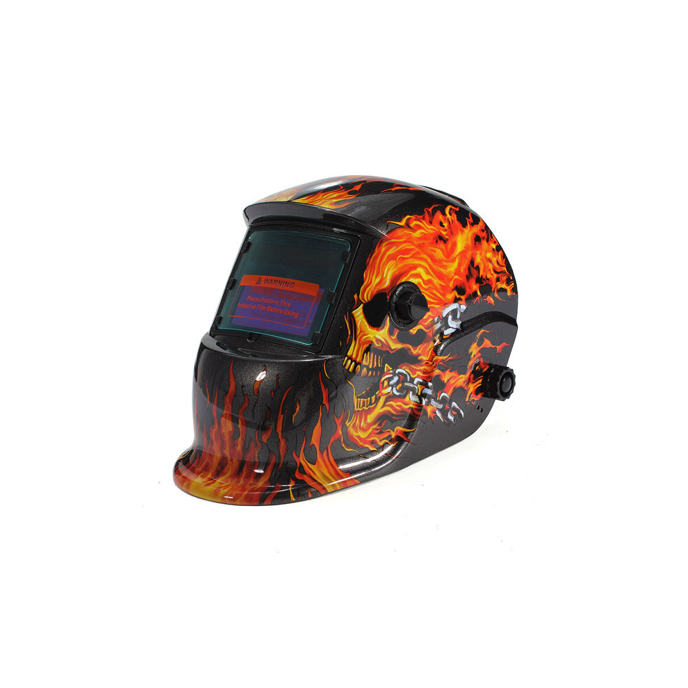 Electrical Welding Helmet Solar Energy Automatic Darkening Skull Mask 190268414678