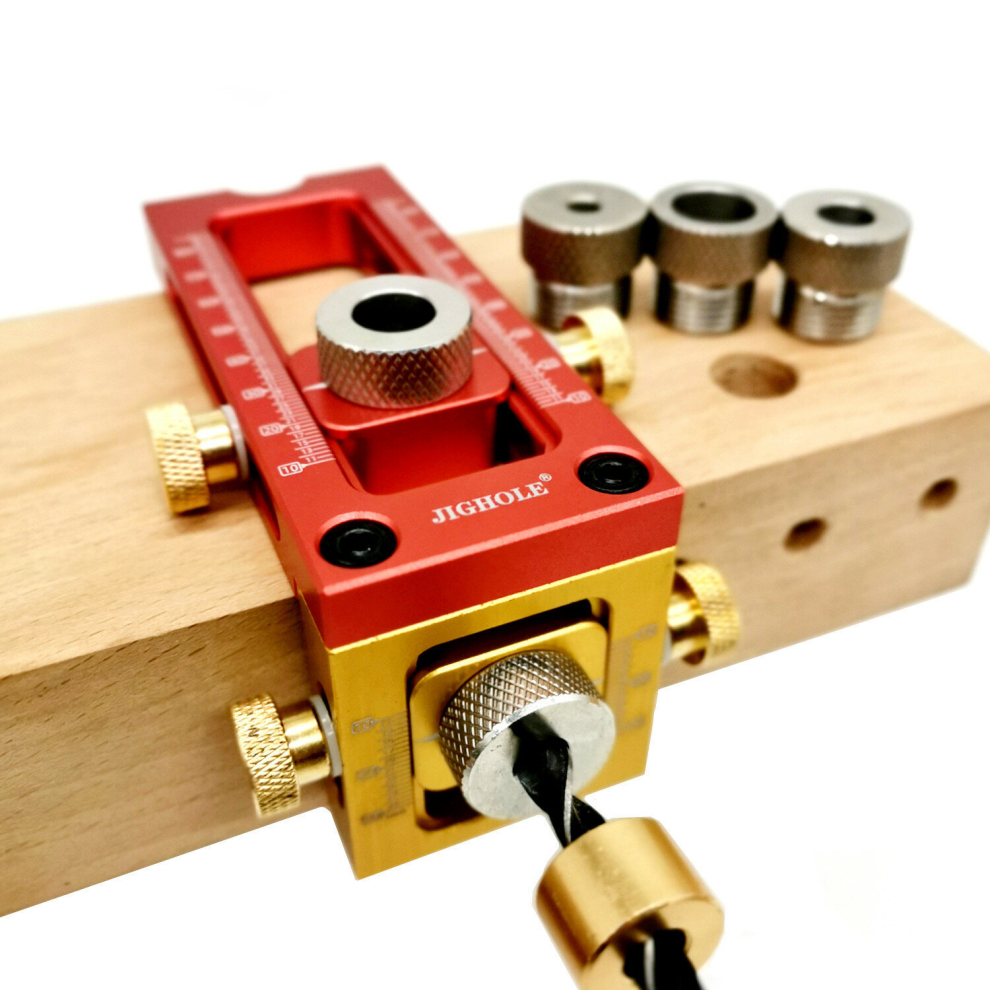 Aluminum Alloy 2 In 1 Screw Jig Adjustable Cross Dowel Drill Guide Woodworking Pocket Hole Jig For Bed Cabinet Screw Punch Locator 6900976837409