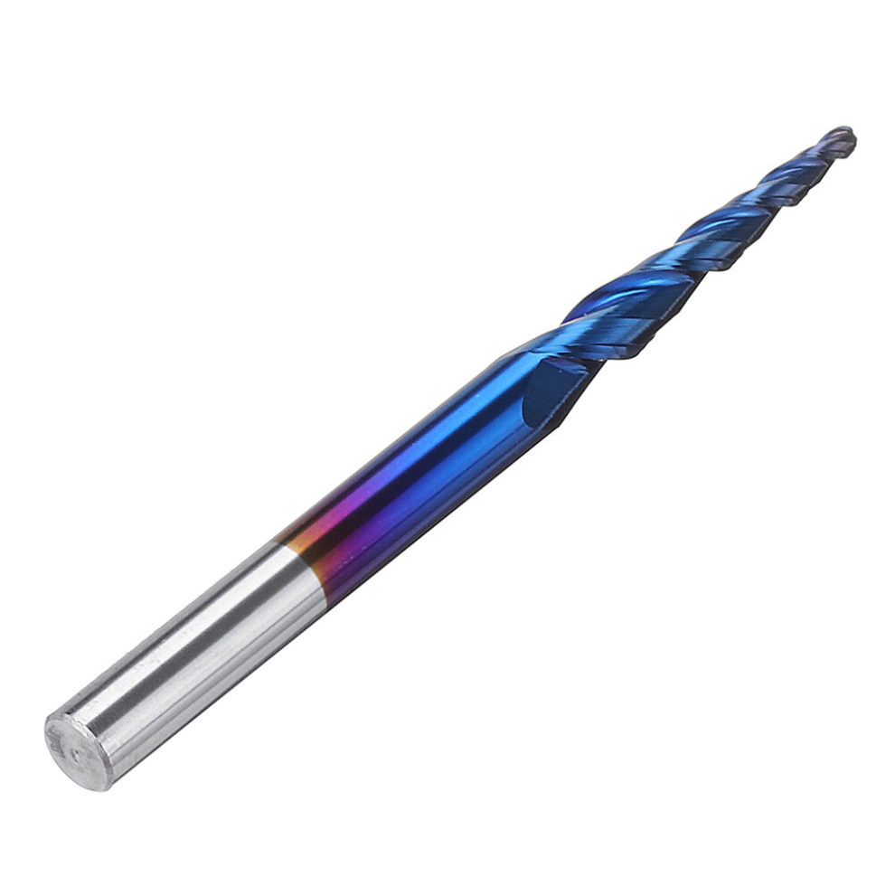 Drillpro Naco-Blue R0.25/ R0.5/ R0.75/ R1.0 *20*D6*50 2 Flutes Ball Nose Milling Cutter 3345535814331