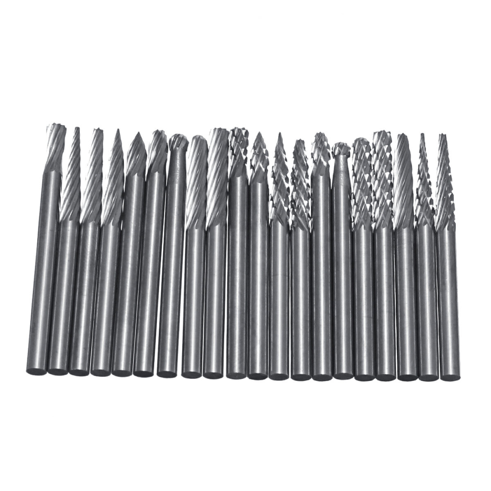 20Pcs 3X3mm Tungsten Steel Solid Carbide Burrs Rotary Rasp File Grinding Tools Kit 3796737013280