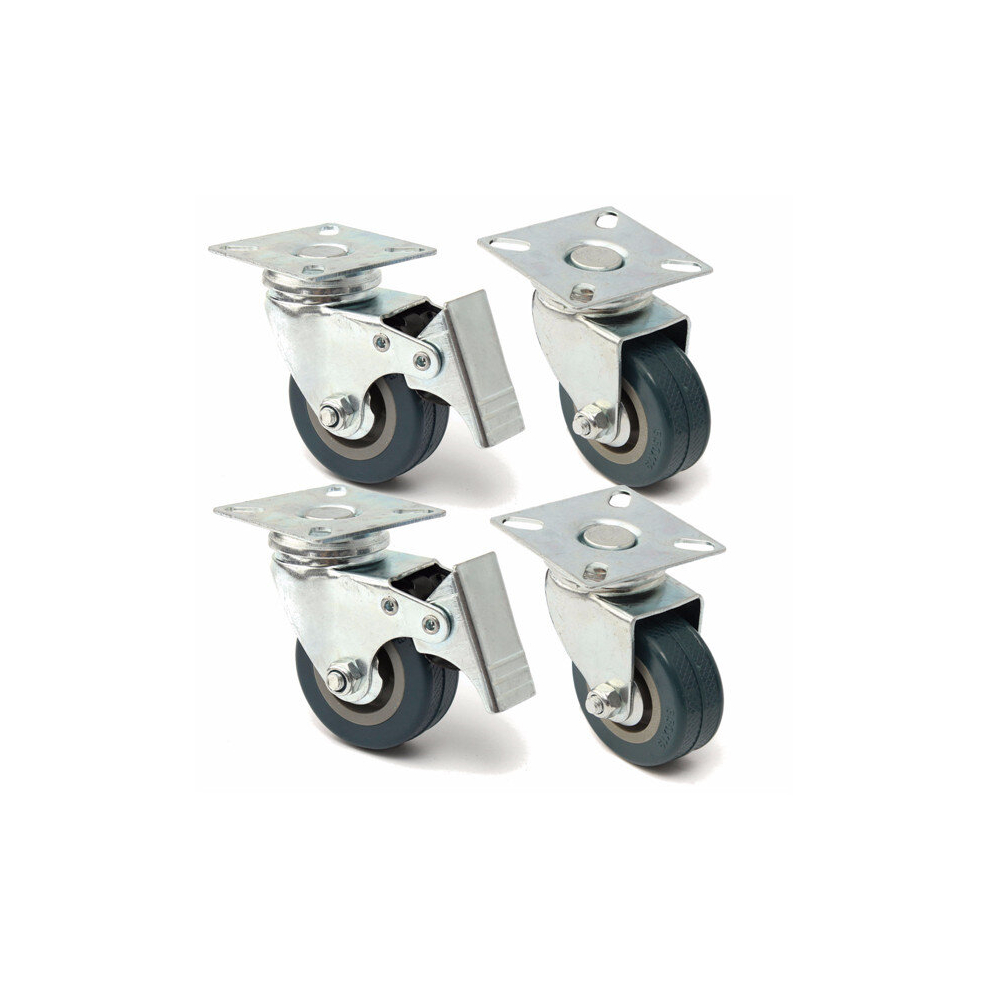 4Pcs 50Mm Heavy Duty Rubber Swivel Castor Wheels Trolley Caster Brake 191466157190