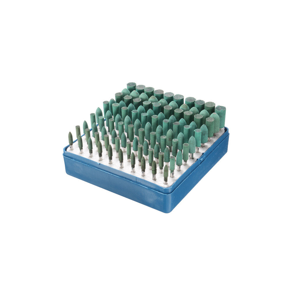 100Pcs 3Mm/4Mm/5Mm/7Mm/10Mm Rotary Assorted Abrasive Rubber Burr Point Kit For Dremel 300742231268