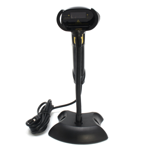 Handheld USB Laser Barcode Scanner Barcode Reader with Stand for POS Black 1