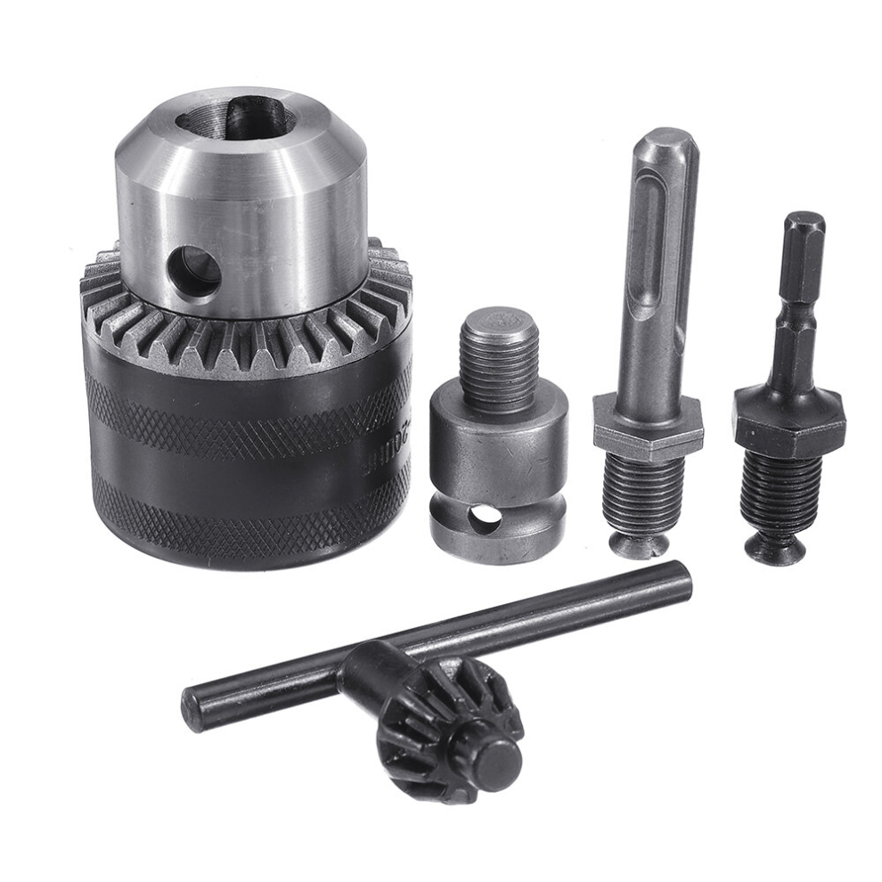 Drillpro 5Pcs 3-16Mm Drill Chuck Set 1/2-20Unf Thread Drill Adapter Changed Impact Wrench Into Eletric Drill 6901251185208