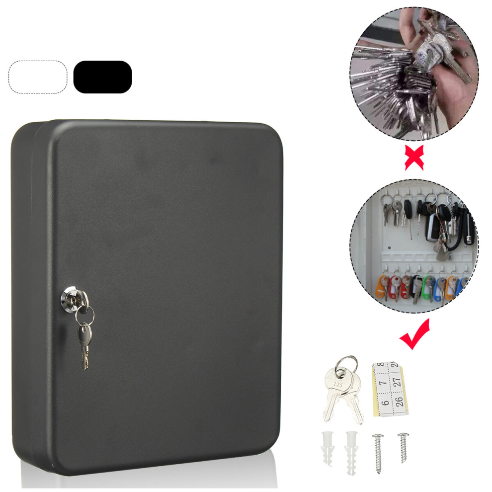 36Pcs Key Cabinet Storage Tool Box Lockable Security Metal Iron Hook Box Wall Mounted Case 6900064594047