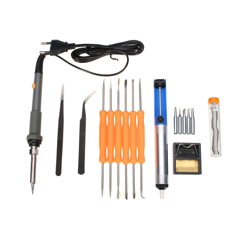 60W Adjustable Electric Temperature Gun Welding Soldering Iron Tools Kit Set 881130006595