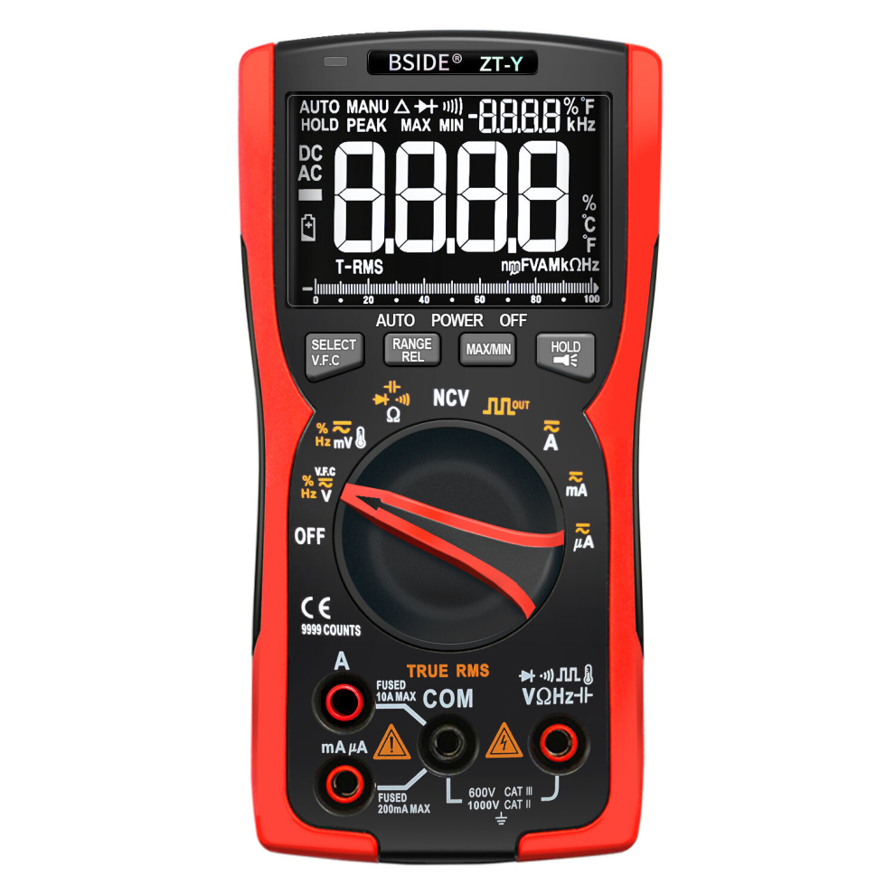 Bside Zt-Y Ebtn Lcd Multimeter 3Line Display 9999 Counts Trms Auto-Range Voltmeter Capacitance Temp Vfc Ncv Hz Tester Flashlight 6903463044878