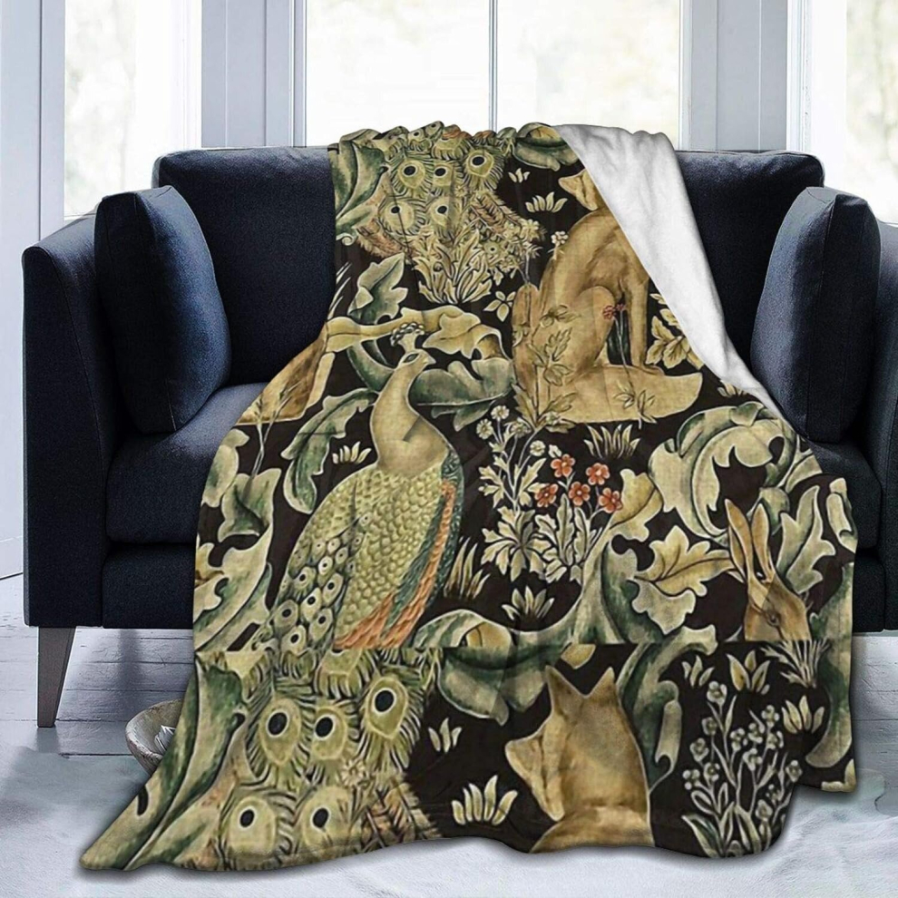 (150CM X 200CM) Throw Blanket William Morris Forest Fabric Ultra Soft Lightweight Blanket Flannel Throw Blanket50 X40