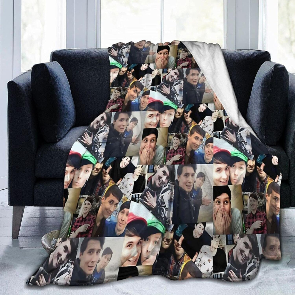 Kerota (125Cm X 100Cm) Dan And Phil Soft And Comfortable Warm Fleece Blanket