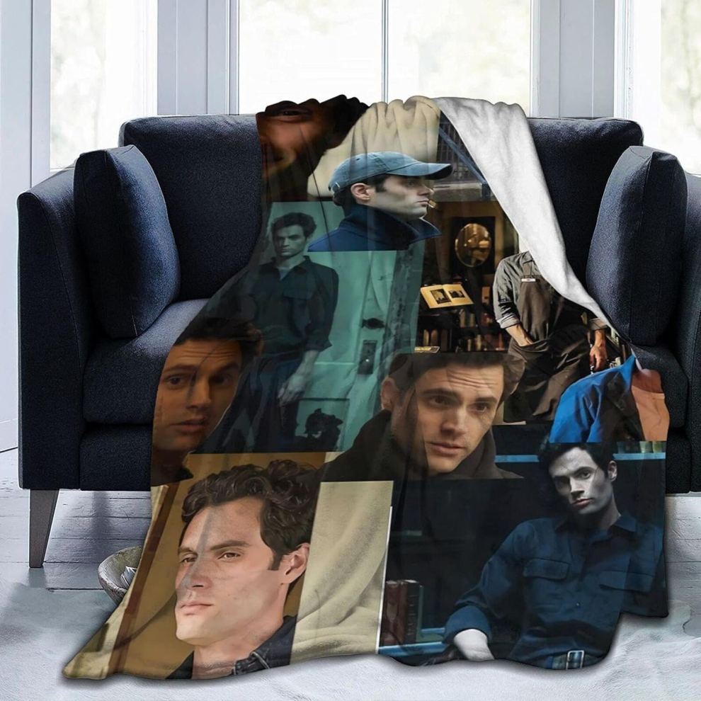 (125CM X 150CM) Penn Badgley Joe Goldberg Soft and Comfortable Warm Fleece Blanket