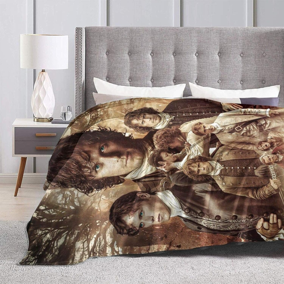(150CM X 200CM) Outlander Jamie Fraser Collage Blanket Soft Flannel Warm Fuzzy Blanket for Couch Office Picnic Travel Best Friend Memorial Birthday Gifts