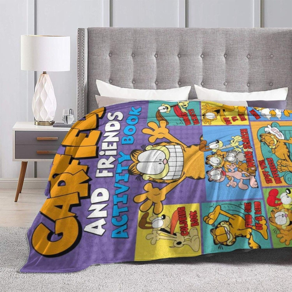 (125CM X 150CM) Garfield Ultra-Soft Micro Fleece Blanket Warm Blanket Throw Blanket Thick Bed Blanket for Office Sofa Living Room - All Season Premium